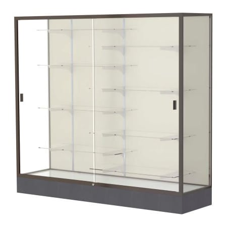 Waddell Display Case Of Ghent Colossus Floor Case, Plaque Back, Dark Bronze Frame, 72"L x 66"H x 20"D 2606-PB-BZ